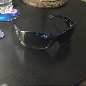 CHANEL Black Sunglasses with Silver Detail